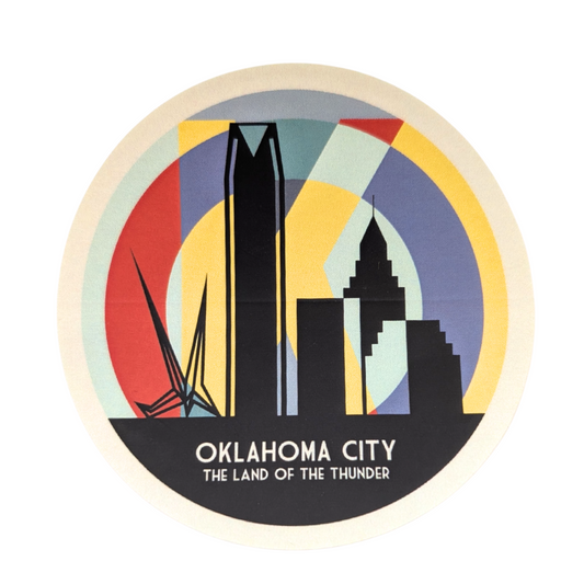 OKC "The Land of the Thunder" Round Sticker