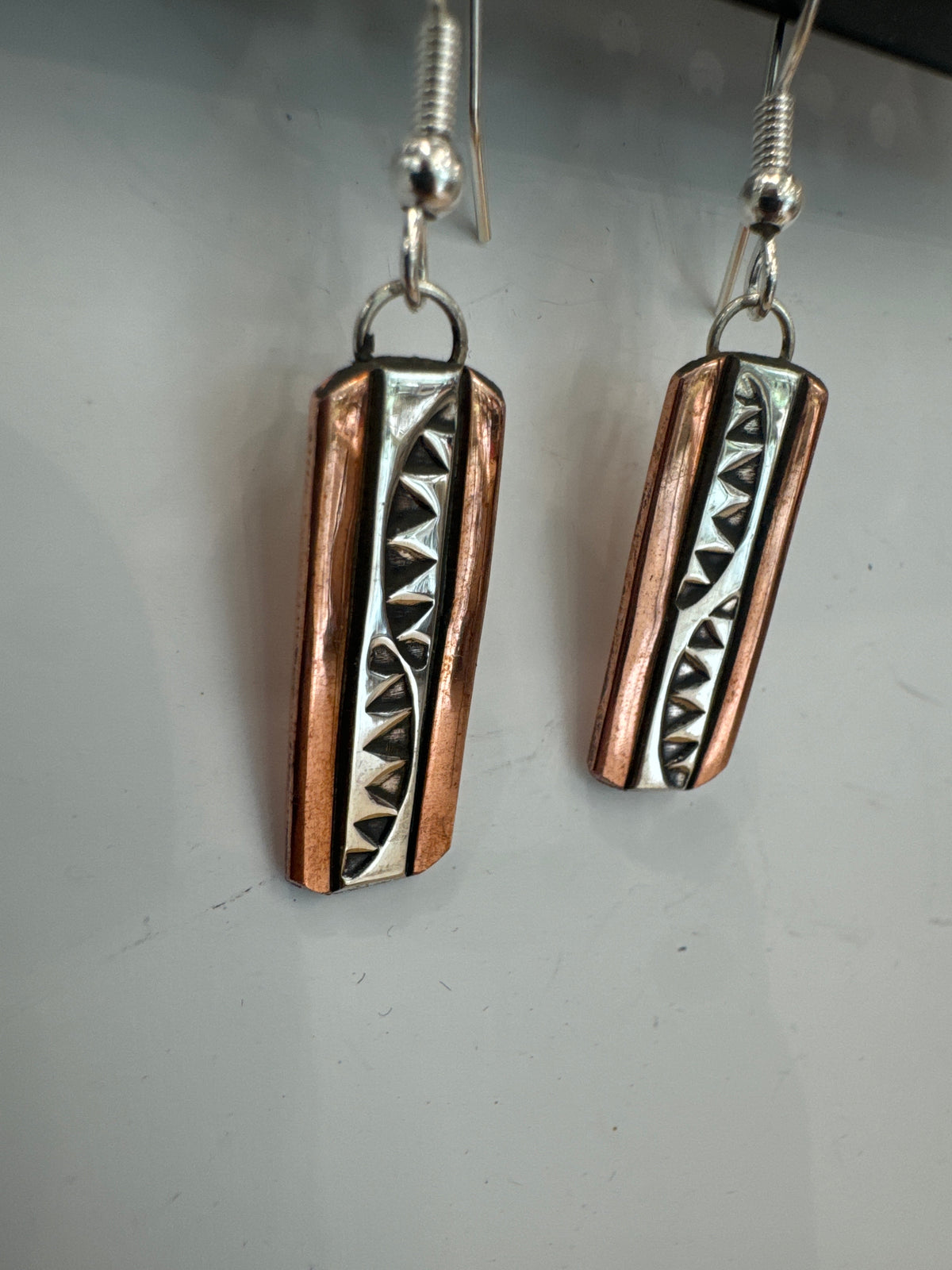 Copper and Silver Earrings