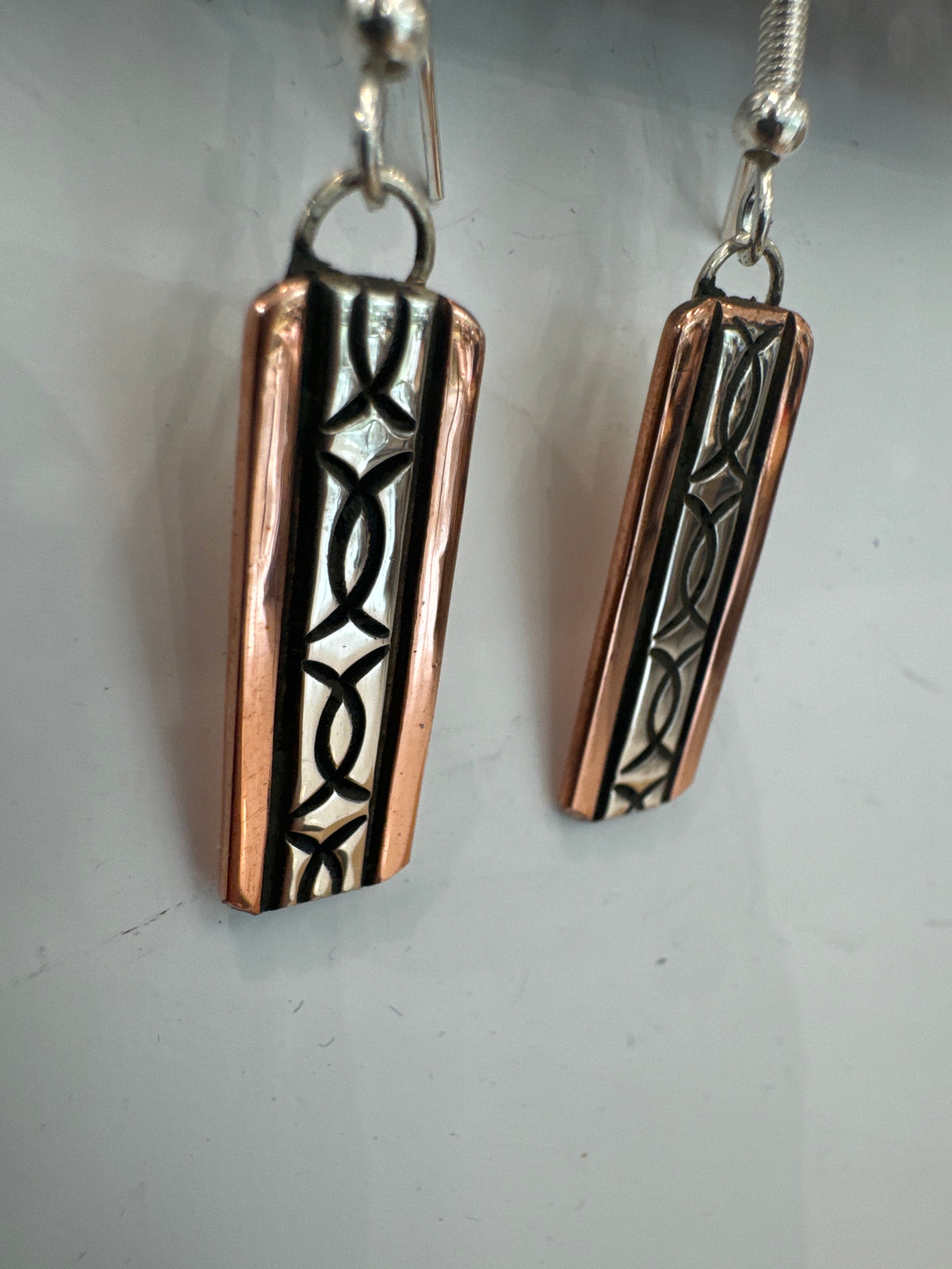 Copper and Silver Earrings