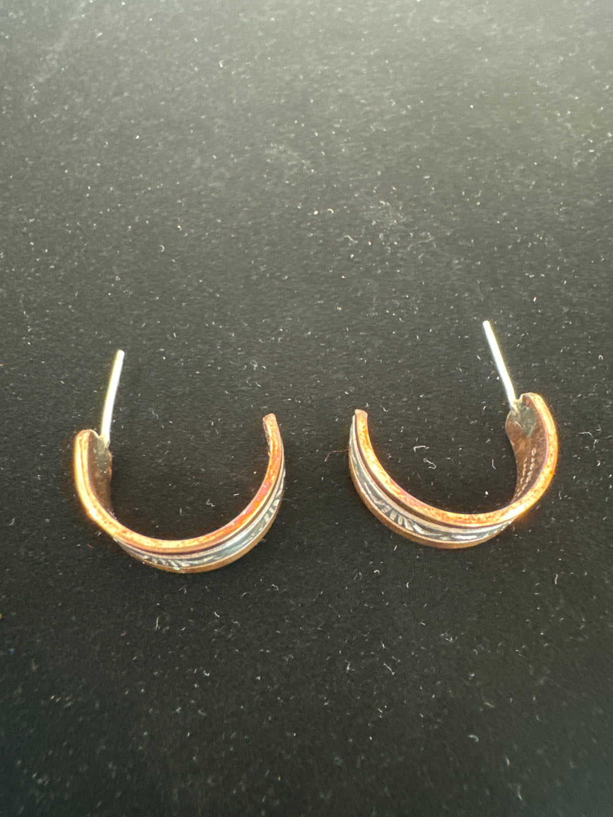 Copper and Silver Hoop Earrings