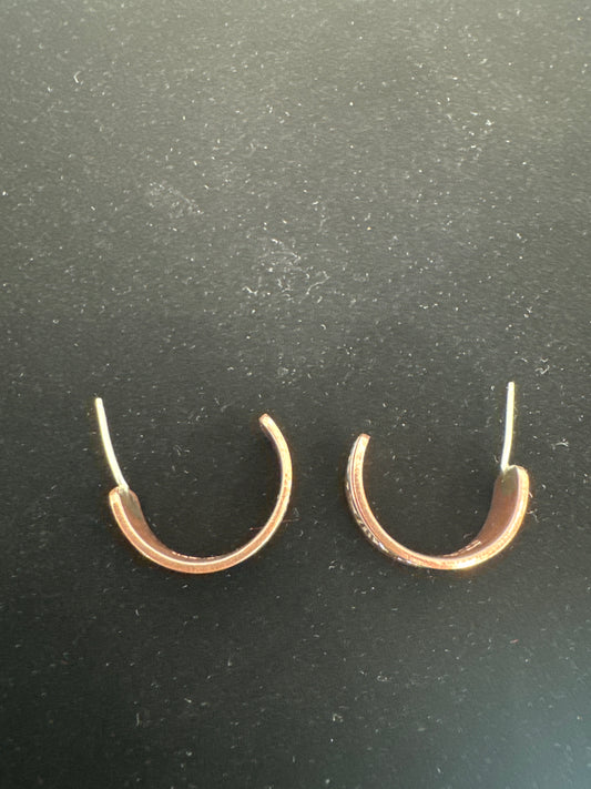 Copper and Silver Hoop Earrings