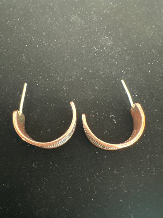 Copper and Silver Hoop Earrings