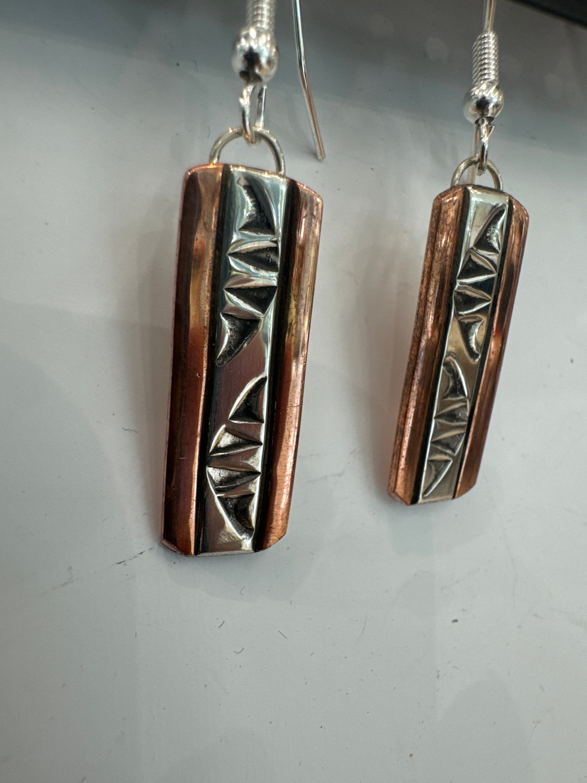 Copper and Silver Earrings