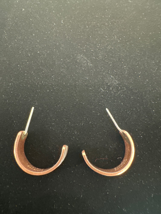 Copper and Silver Hoop Earrings