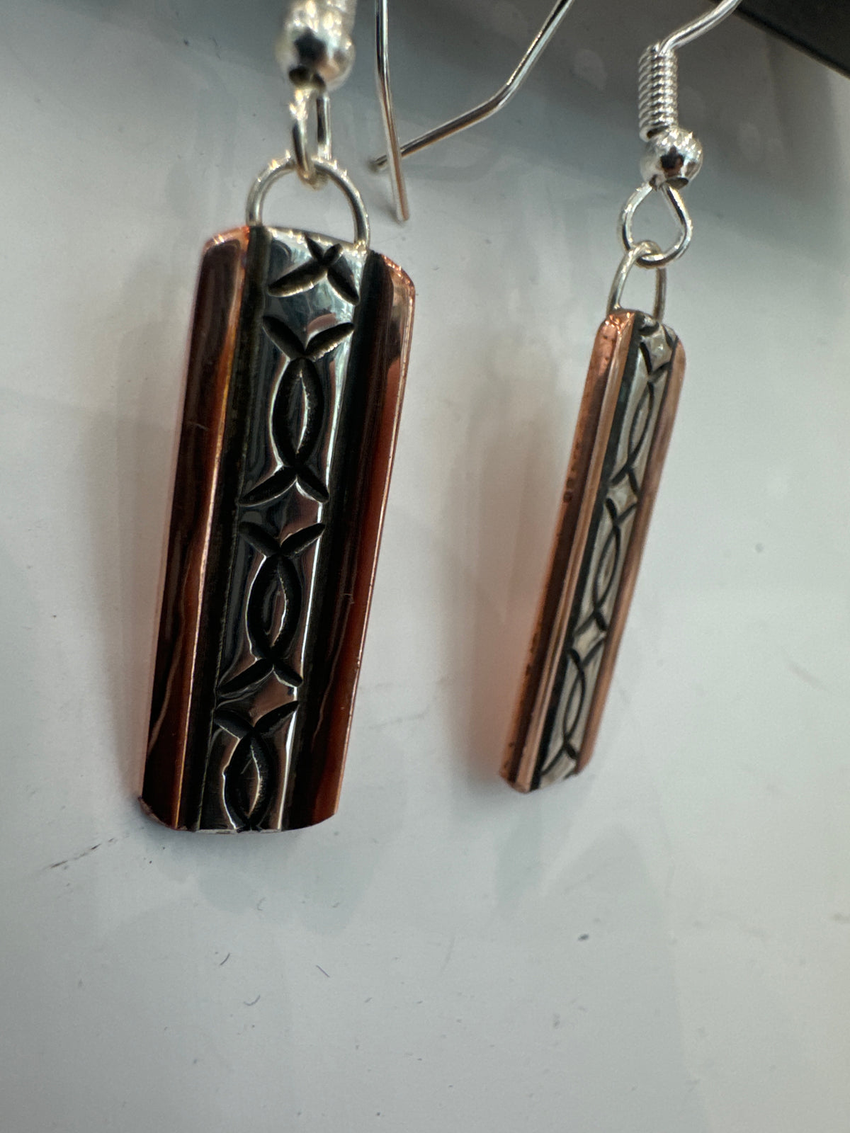 Copper and Silver Earrings