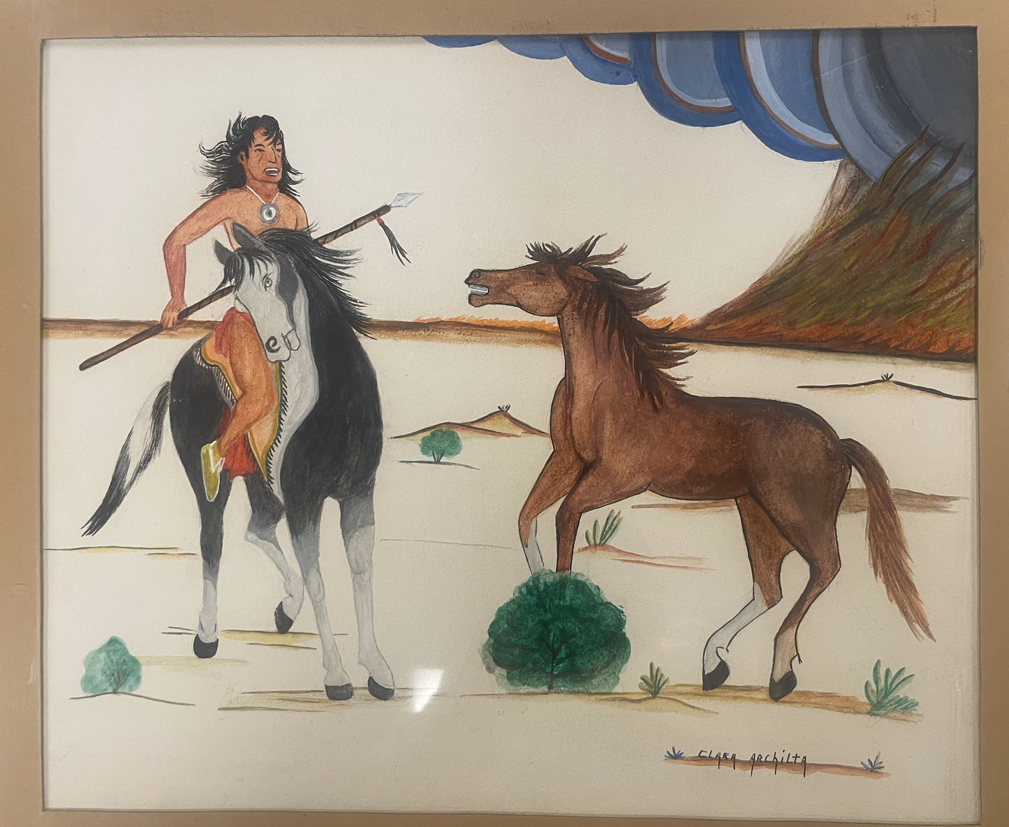 "Rider with Spear & Two Horses" by Clara Archilta