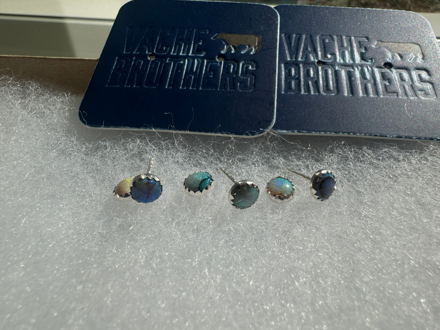 Sterling Opal Stone Earrings