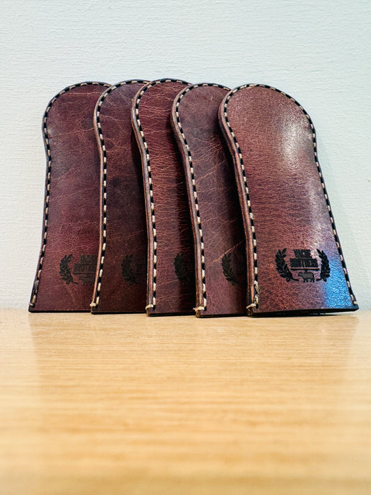 Bison Leather Cast Iron Handle Covers