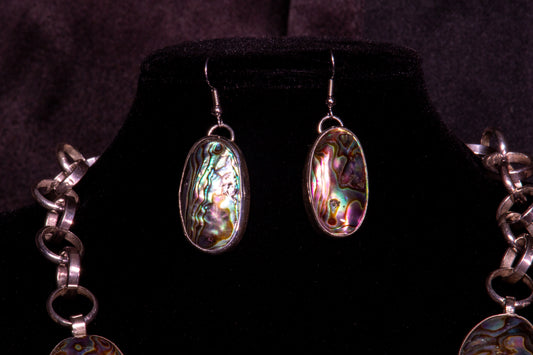 Abalone and Sterling Silver Necklace and Earring Set