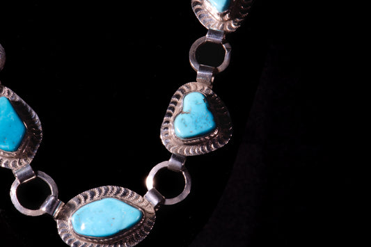 Sterling Silver and Natural Sleeping Beauty Turquoise Necklace and Earring Set
