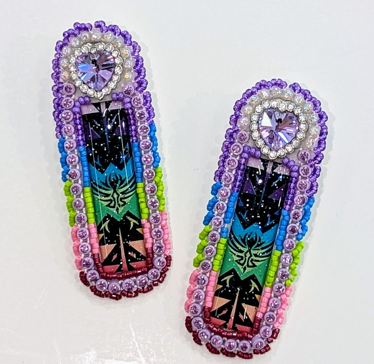 Colorful Oblong Powwow Earrings