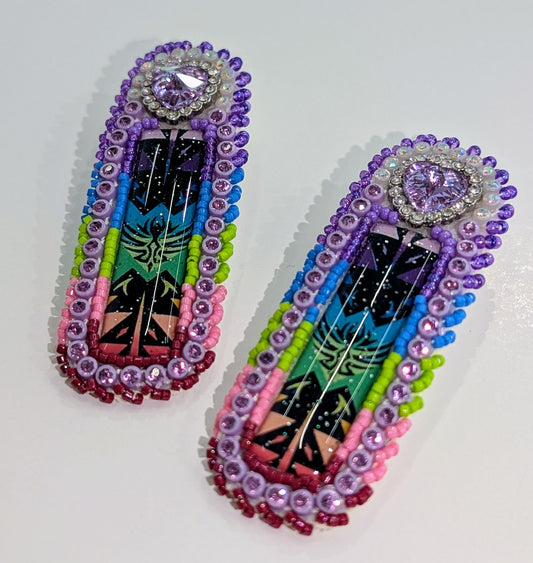 Colorful Oblong Powwow Earrings