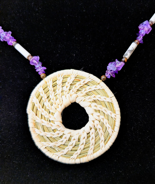 Medicine Wheel Necklace with Amethyst