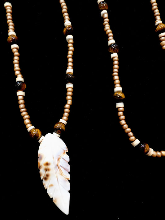 Cowrie Shell & Tiger Eye Necklace
