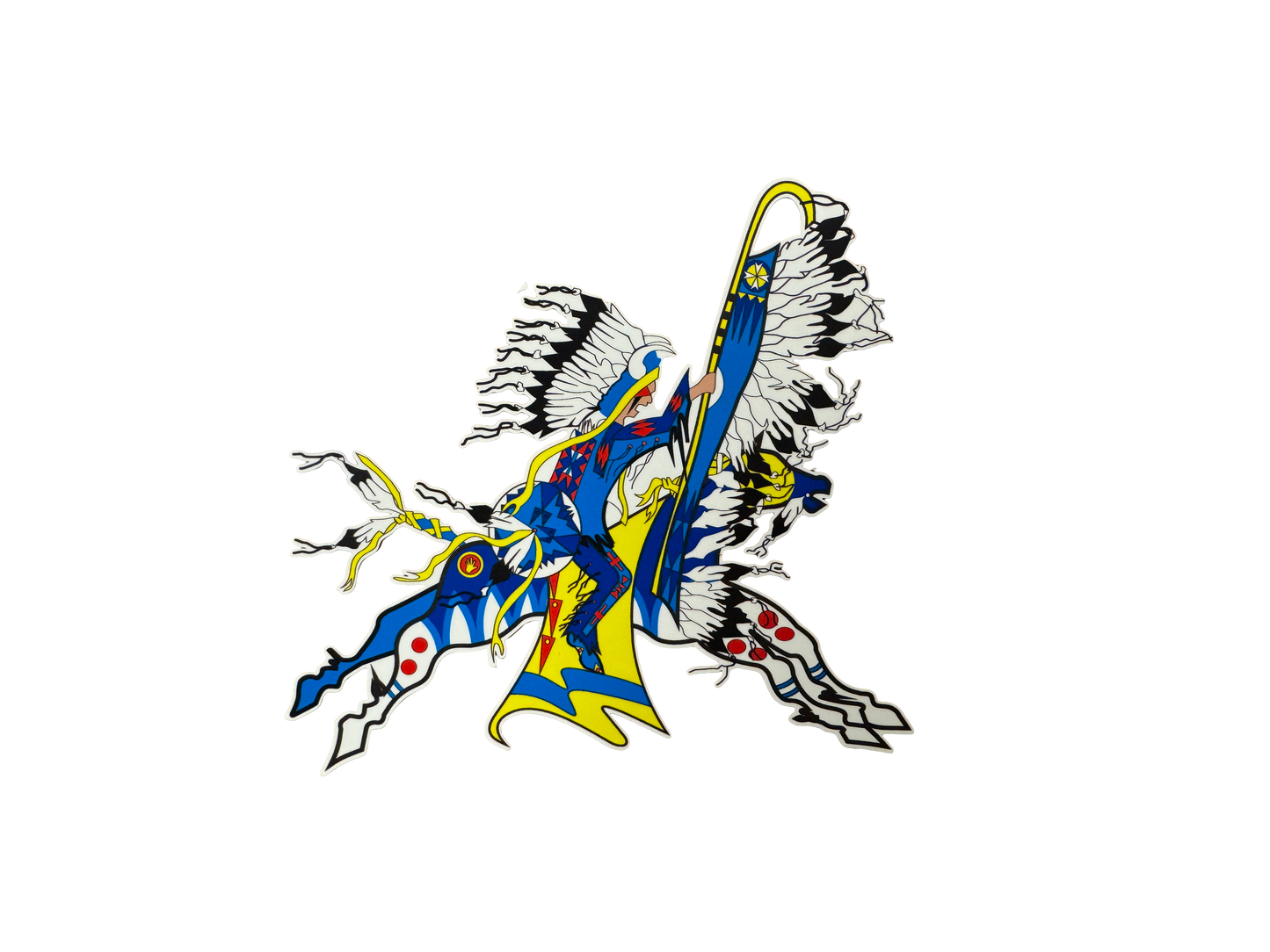 Blue Staff Warrior Vinyl Decal/Sticker