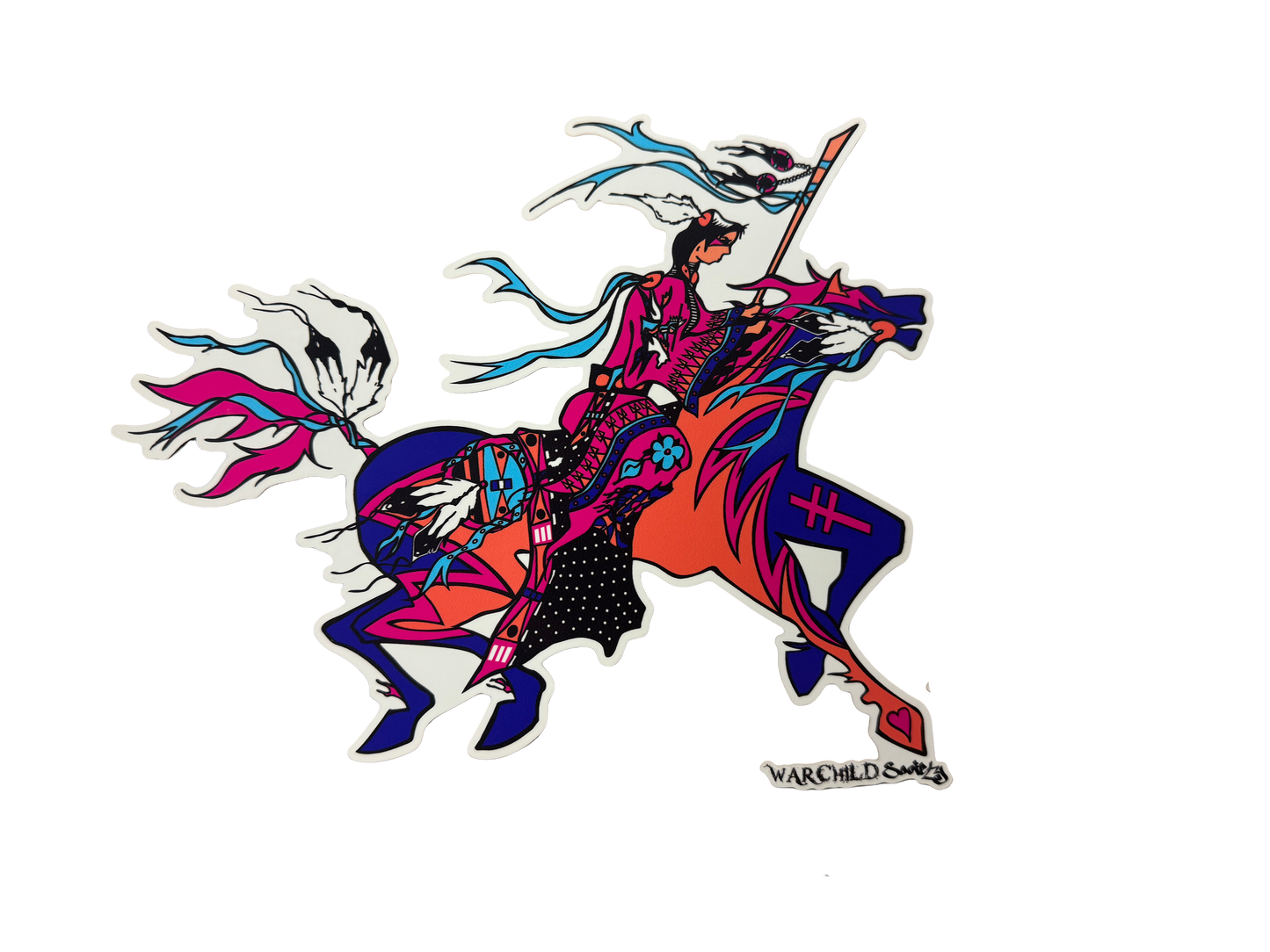 Woman Warrior Orange Vinyl Decal/Sticker