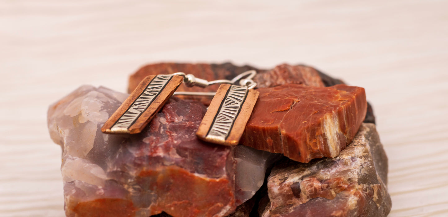 Copper and Silver Earrings