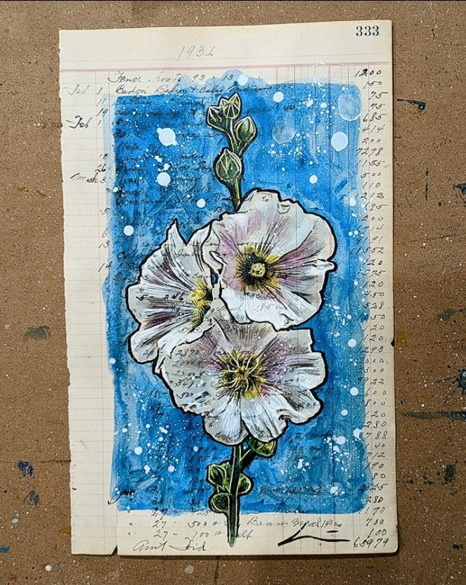 1936 Ledger with Floral Illustration