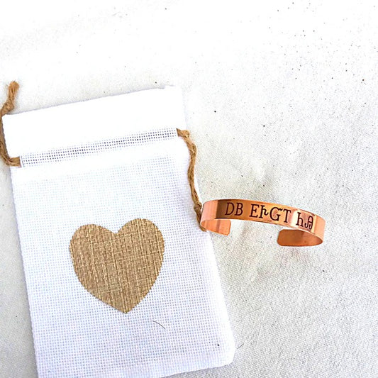 Small I Love You Louella Cuff In Cherokee Syllabary