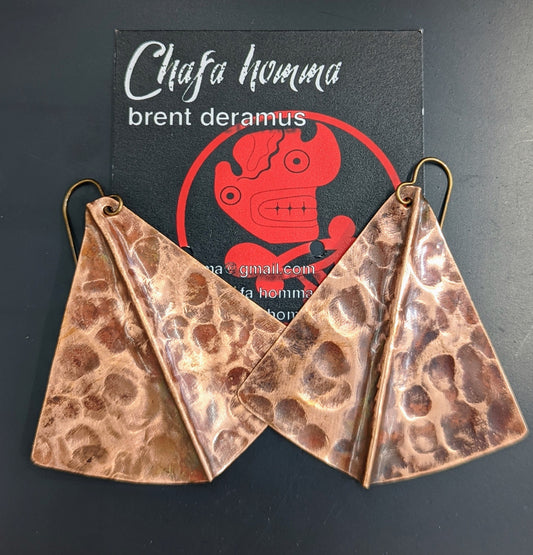Copper Triangular Earrings