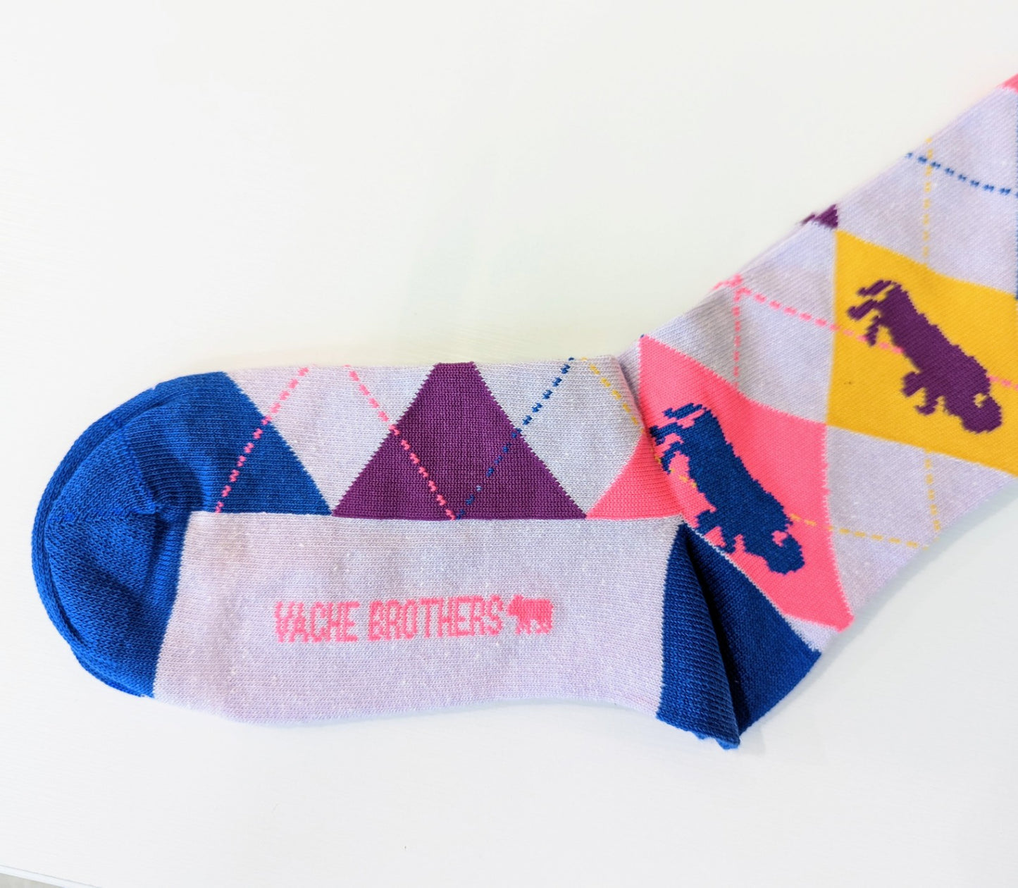 Purple Argyle Bison Socks