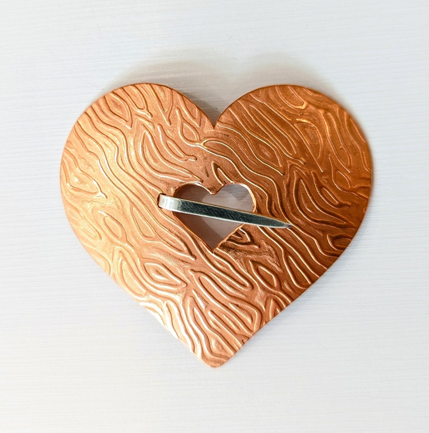 Copper Heart Brooch