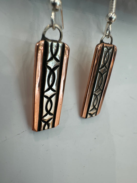 Copper and Silver Earrings