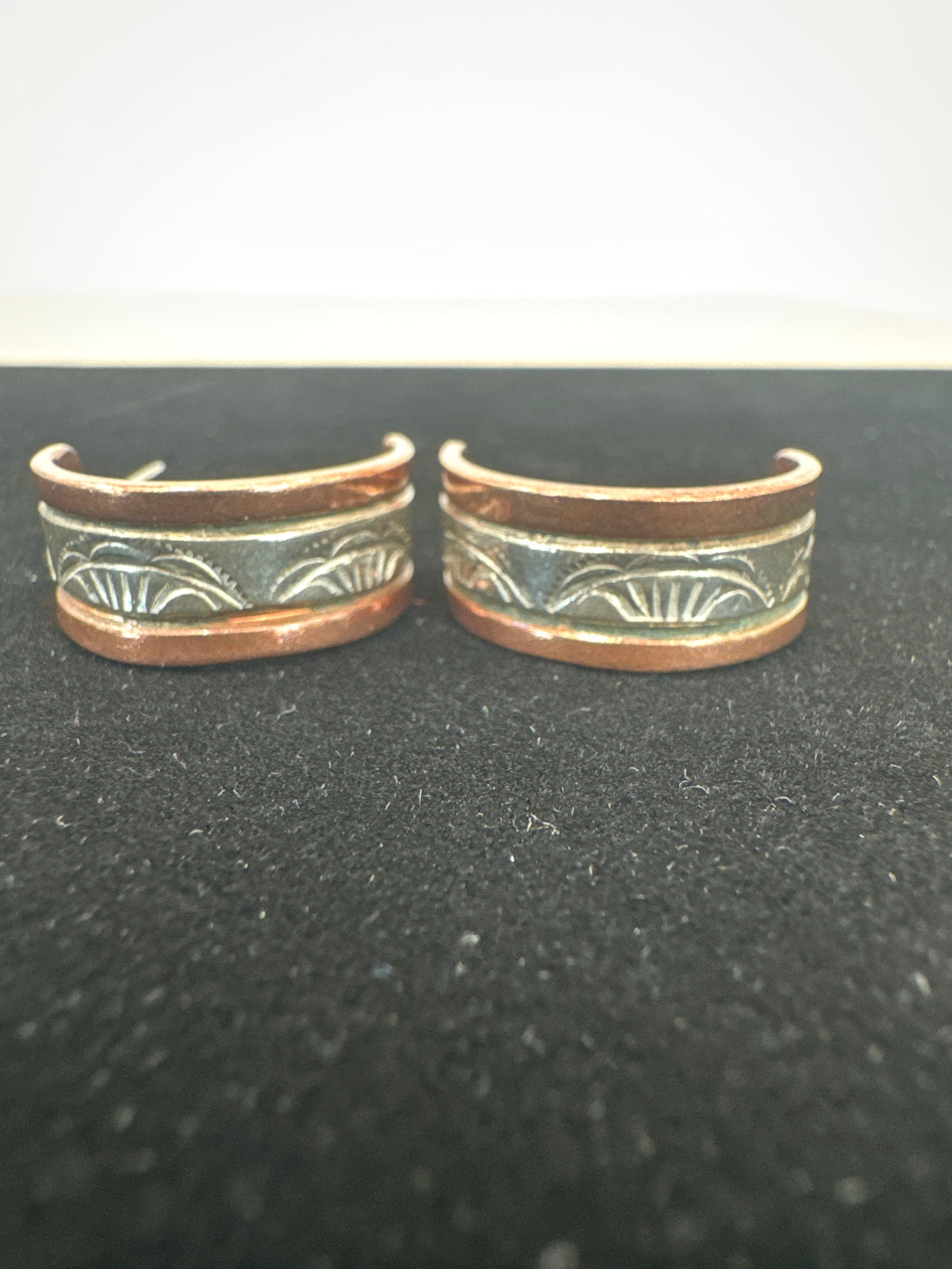 Copper and Silver Hoop Earrings