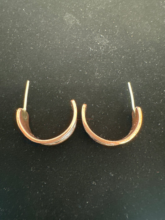 Copper and Silver Hoop Earrings