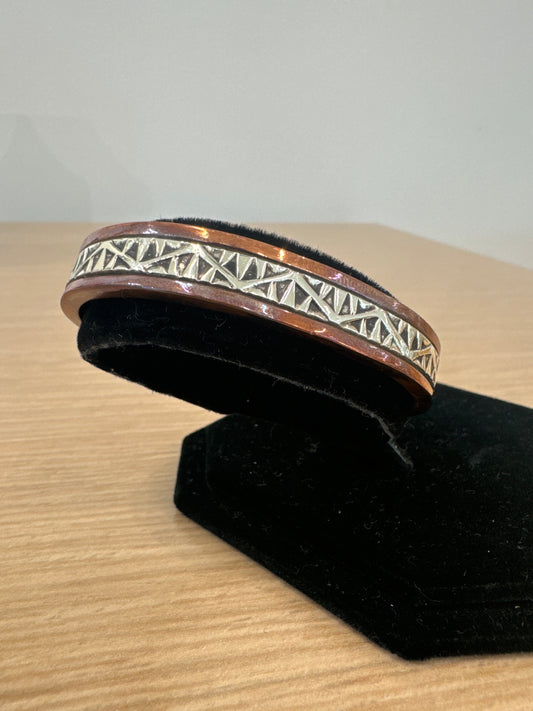 3/8" Copper and Silver Bracelet