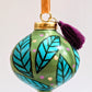 Hand Painted Ceramic Ornament with Gold Leaf Accent