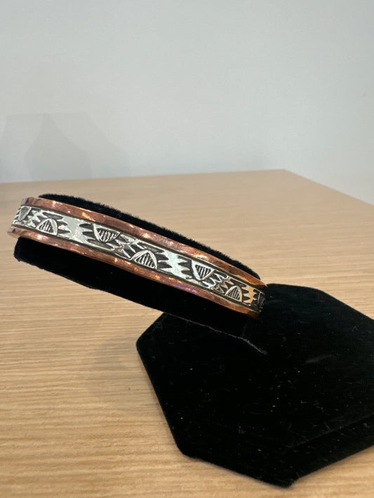 3/8" Copper and Silver Bracelet