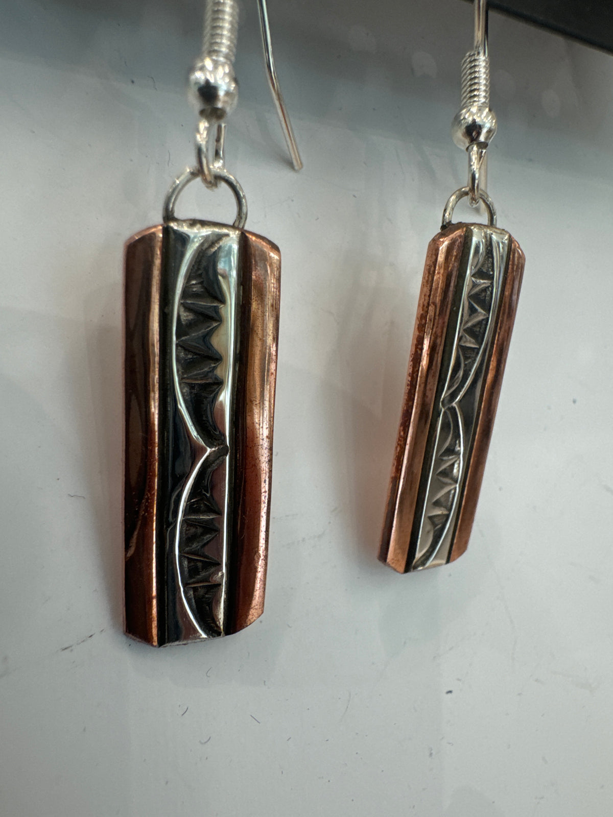 Copper and Silver Earrings
