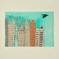Raven Over Cityscape