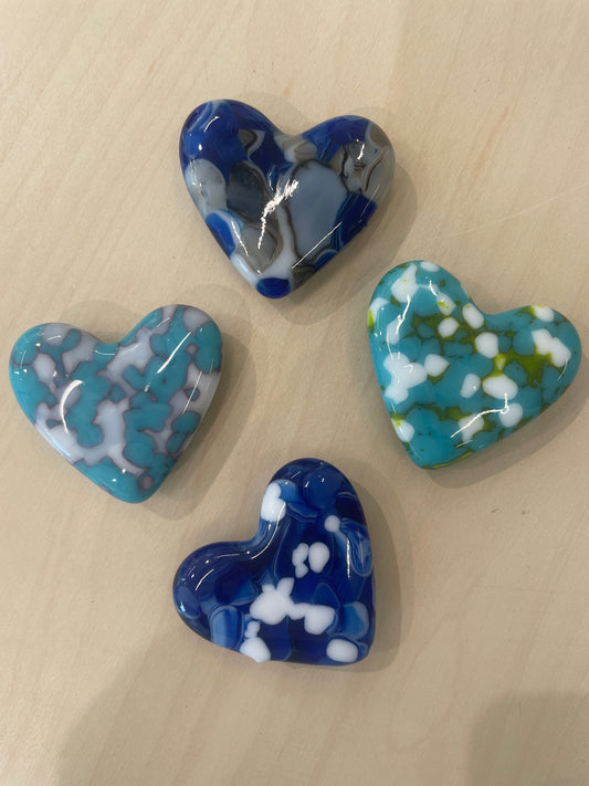 Glass Heart Magnets
