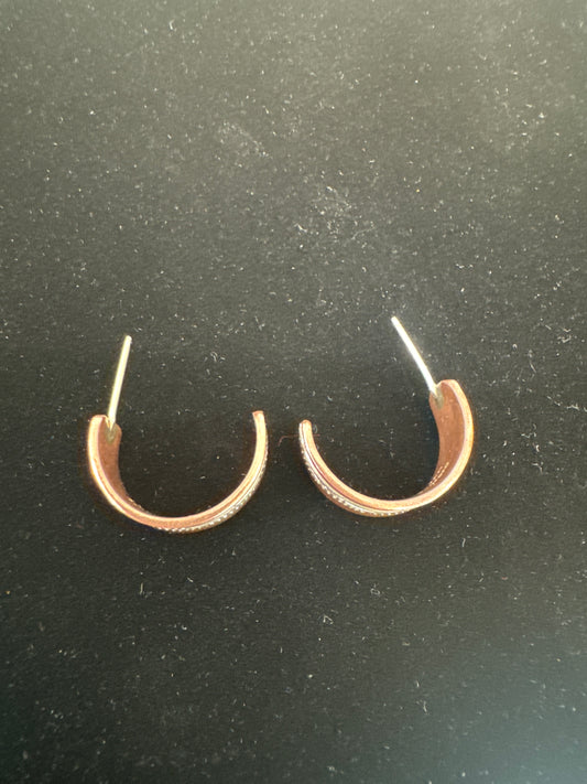 Copper and Silver Hoop Earrings