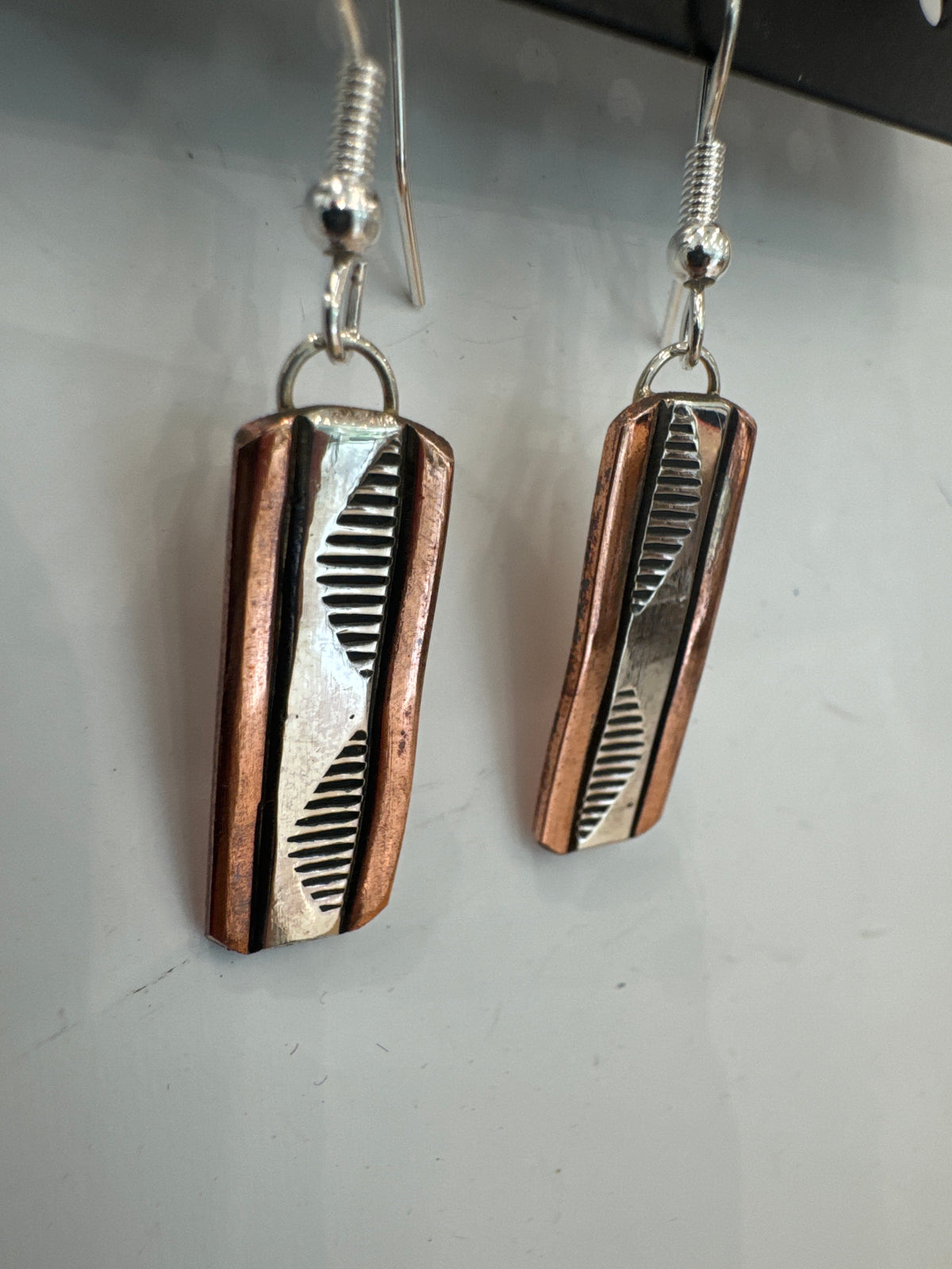 Copper and Silver Earrings