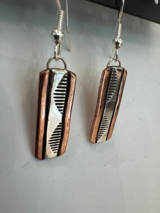 Copper and Silver Earrings