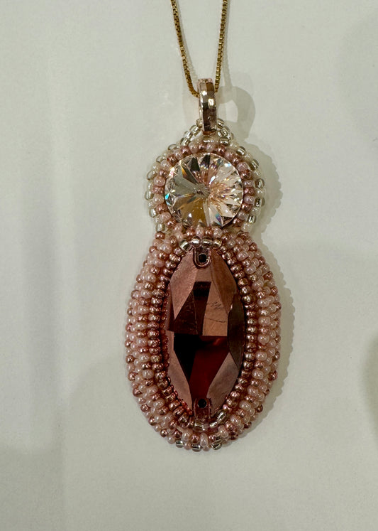 Beaded Crystal Pendant Necklace