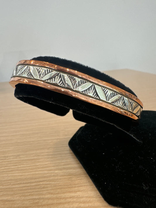 3/8" Copper and Silver Bracelet
