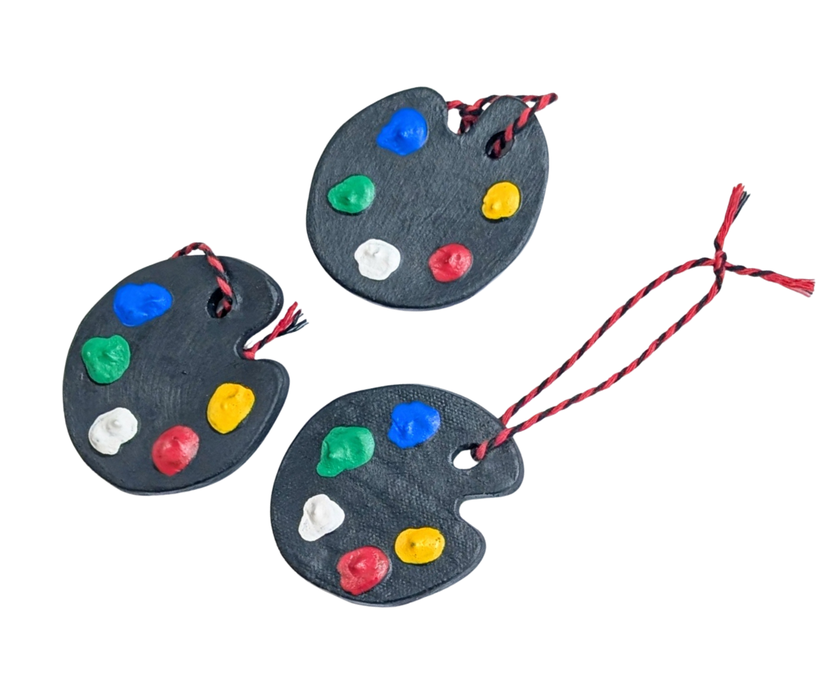 Ceramic Paint-Palette Ornaments