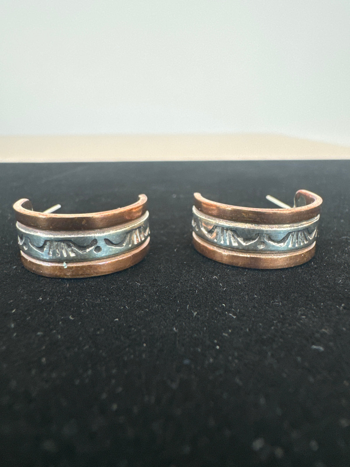 Copper and Silver Hoop Earrings