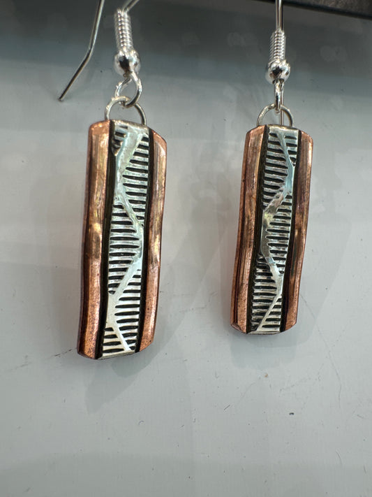 Copper and Silver Earrings