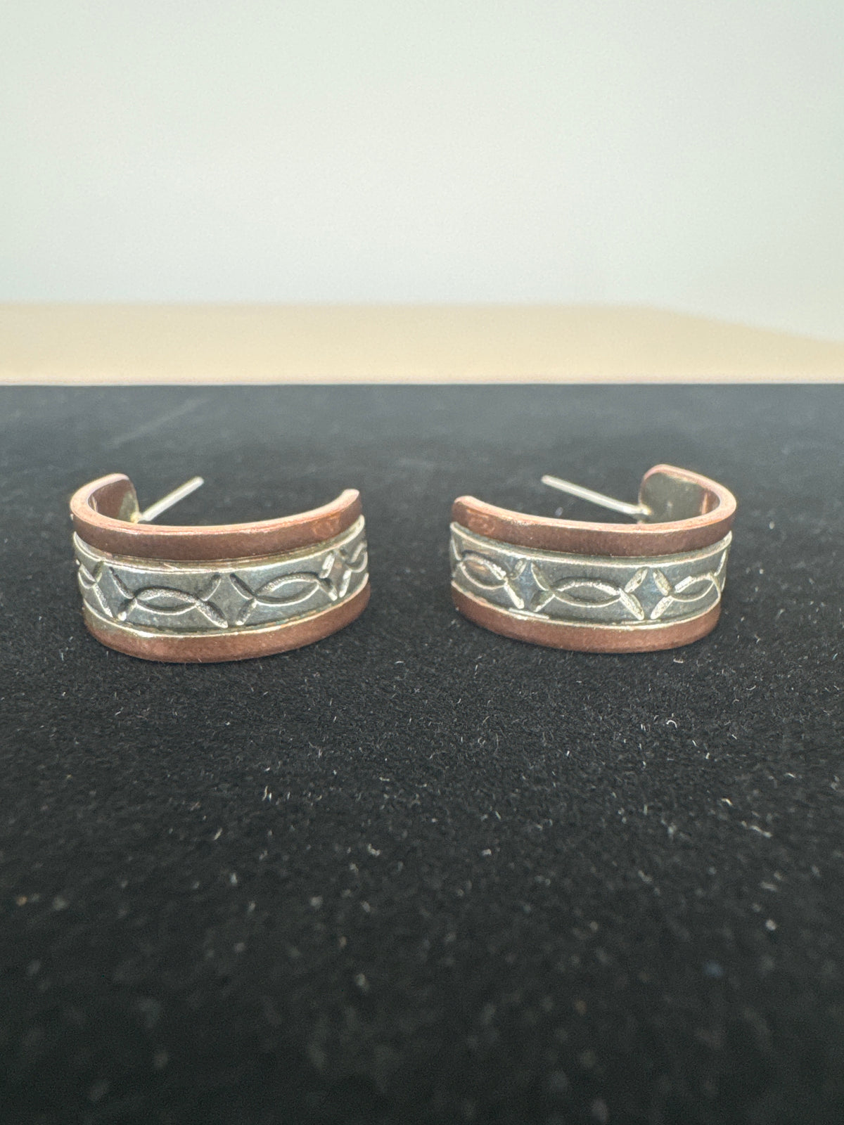 Copper and Silver Hoop Earrings