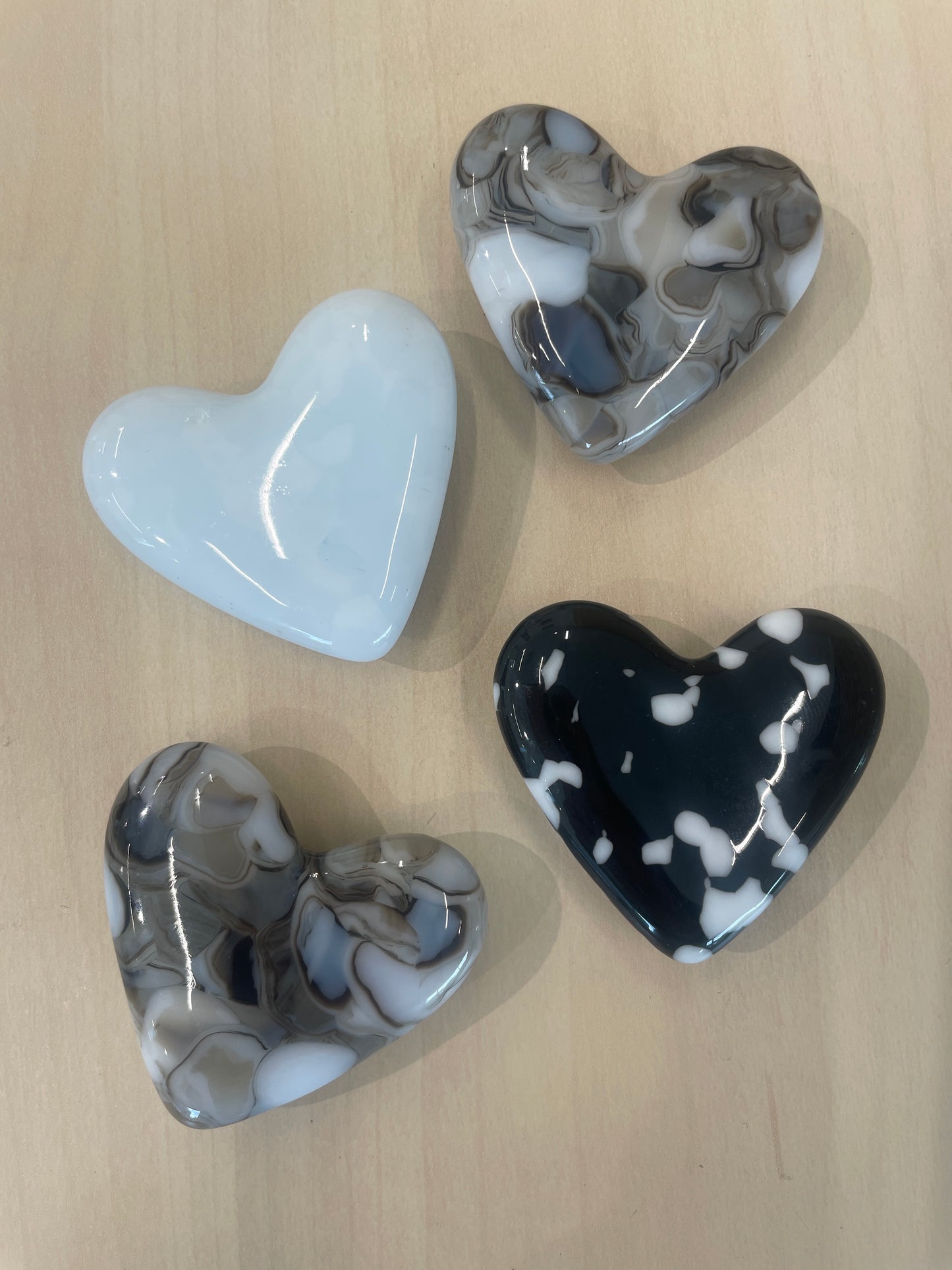Glass Heart Magnets