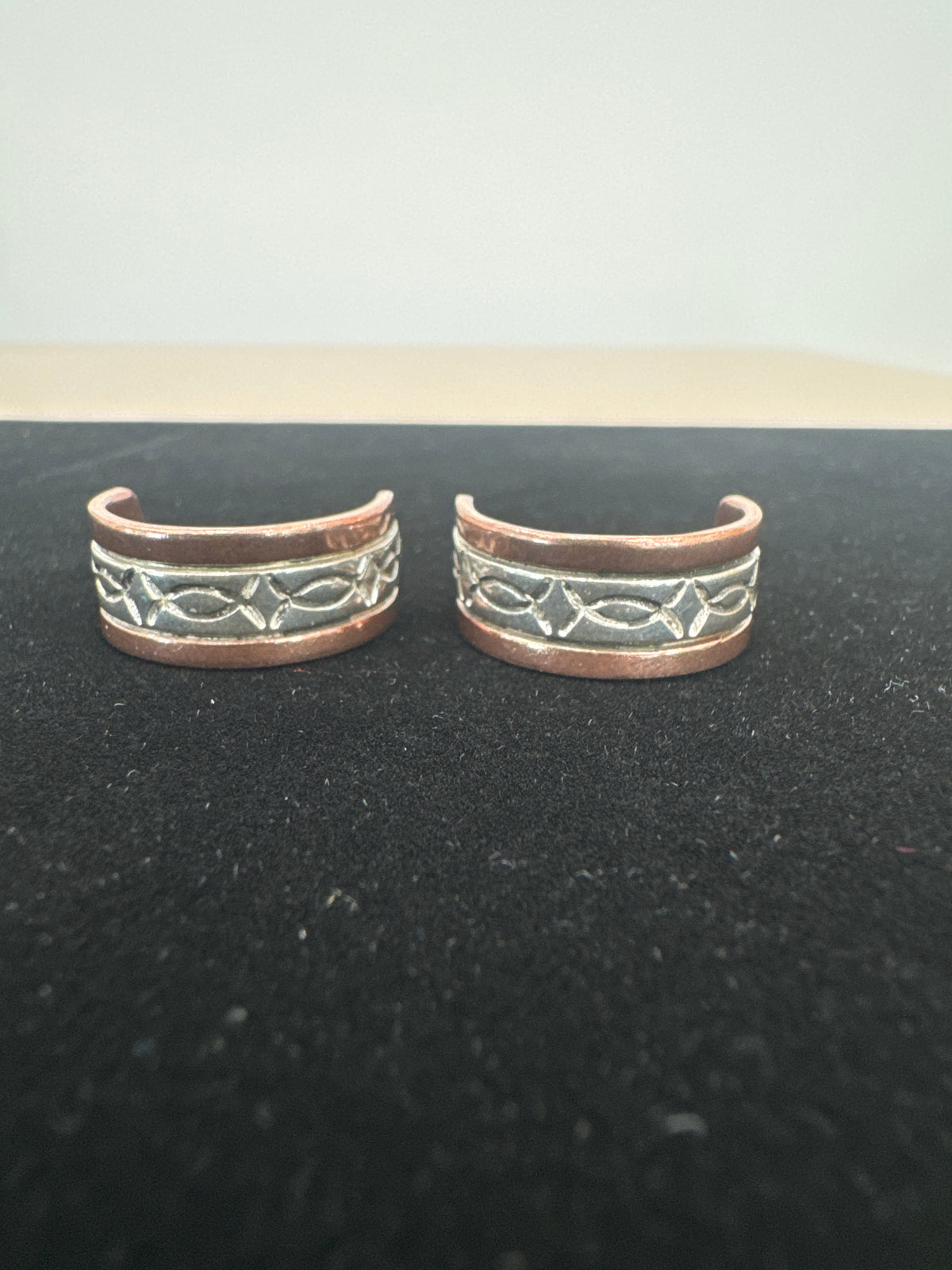 Copper and Silver Hoop Earrings