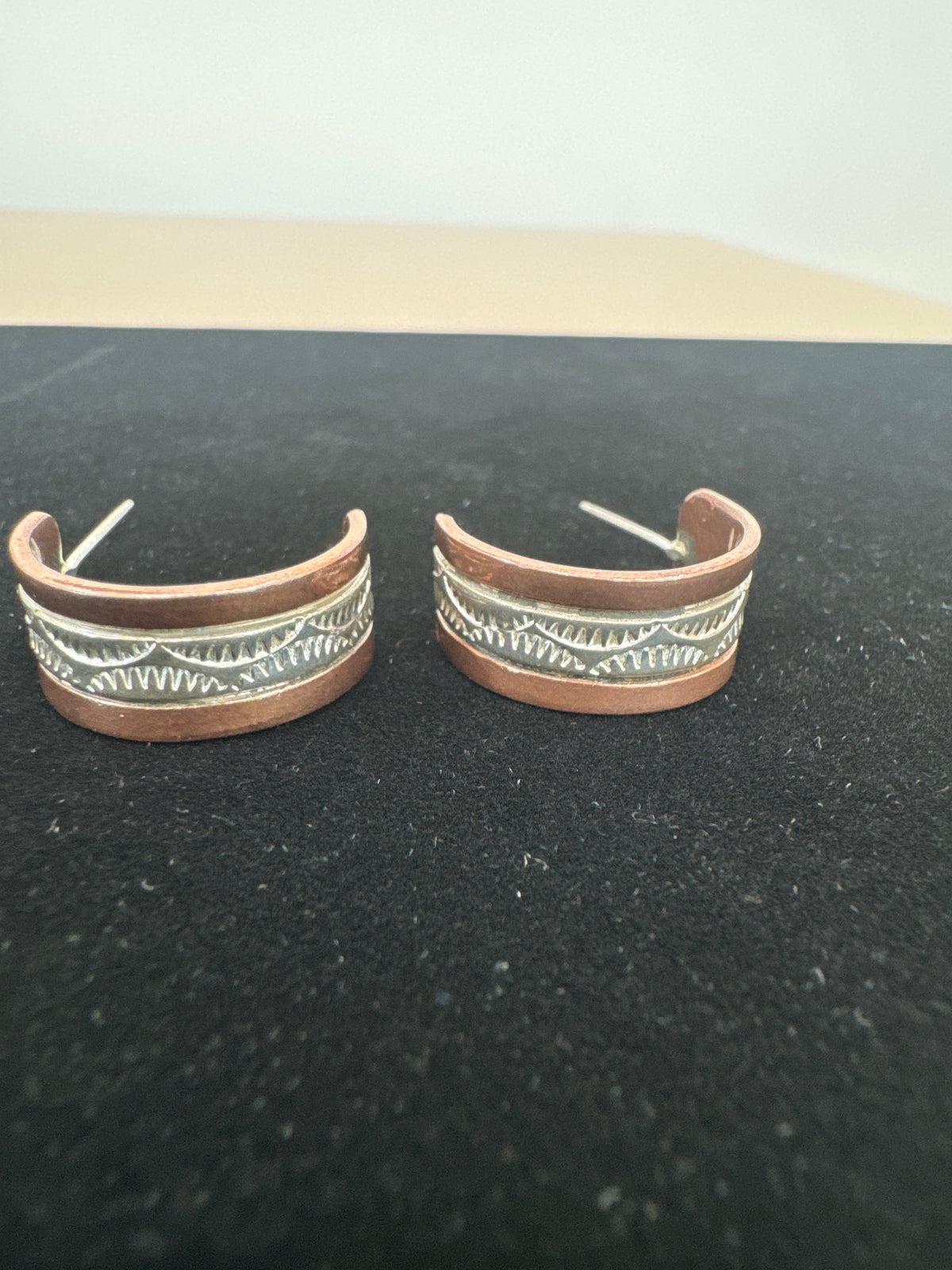 Copper and Silver Hoop Earrings