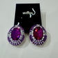 Beaded Oval Cryastal Post Earrings