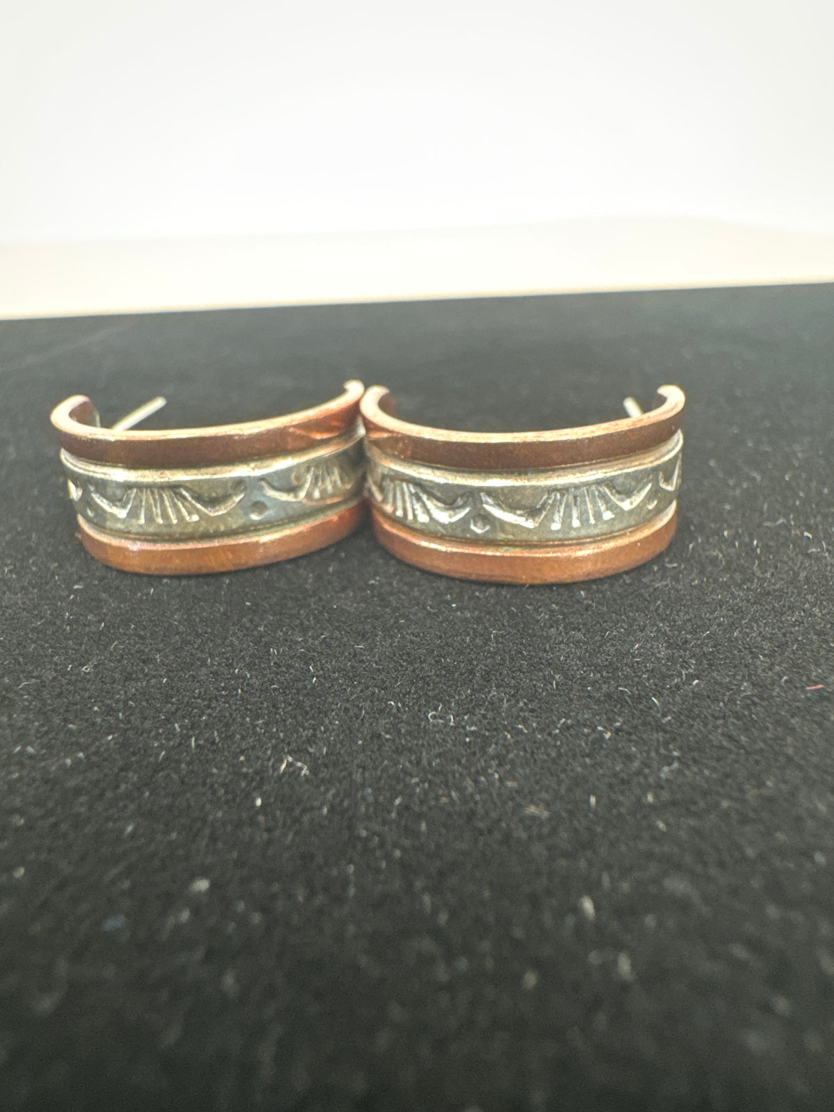 Copper and Silver Hoop Earrings