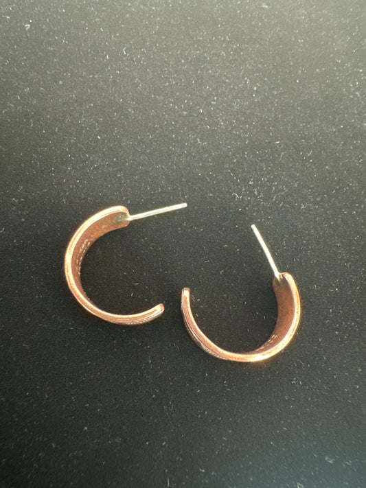 Copper and Silver Hoop Earrings
